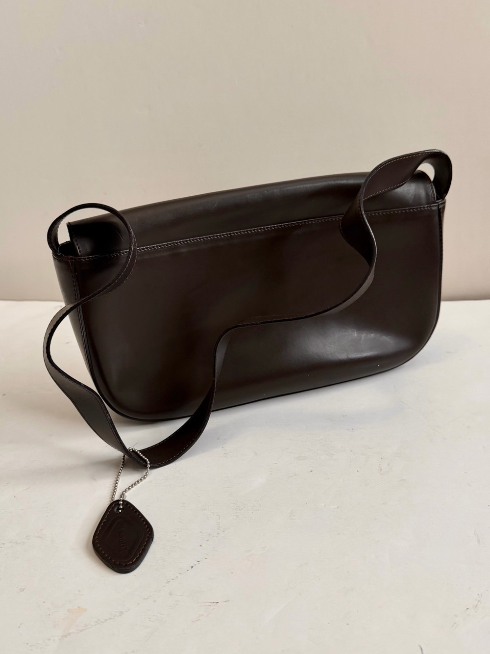 Vintage i santi Italian Leather Brown Shoulder Bag - Picture 2 of 13